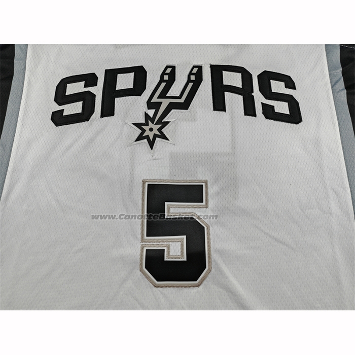 Maglia San Antonio Spurs Stephon Castle No 5 Association 2025-26 Bianco